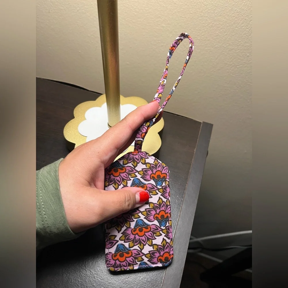 Vera Bradley Cotton Essential Luggage Tag Scaevola Fan NWOT - Picture 6 of 8